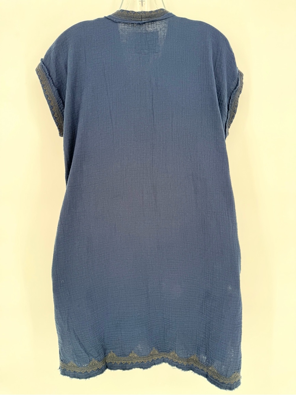 NEW Johnny Was Biya Zippy Tunic Dress Borboleta Blue Butterfly Embroidered Med M - Picture 7 of 13